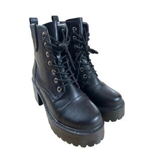 Krush Black Platform Boots Women's Size 5 Chunky Lug Sole Goth Punk Bratz Style